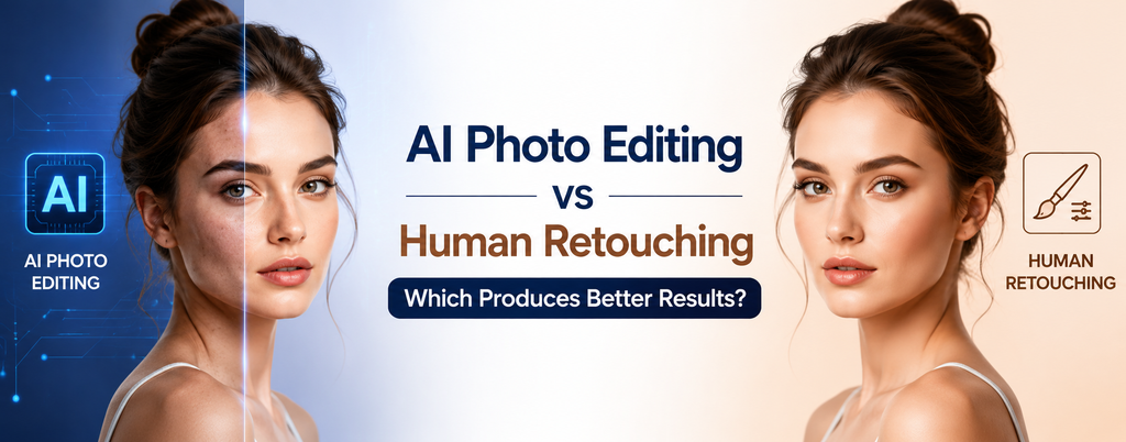 AI Photo Editing vs Human Retouching: Which Produces Better Results? - Cover Image